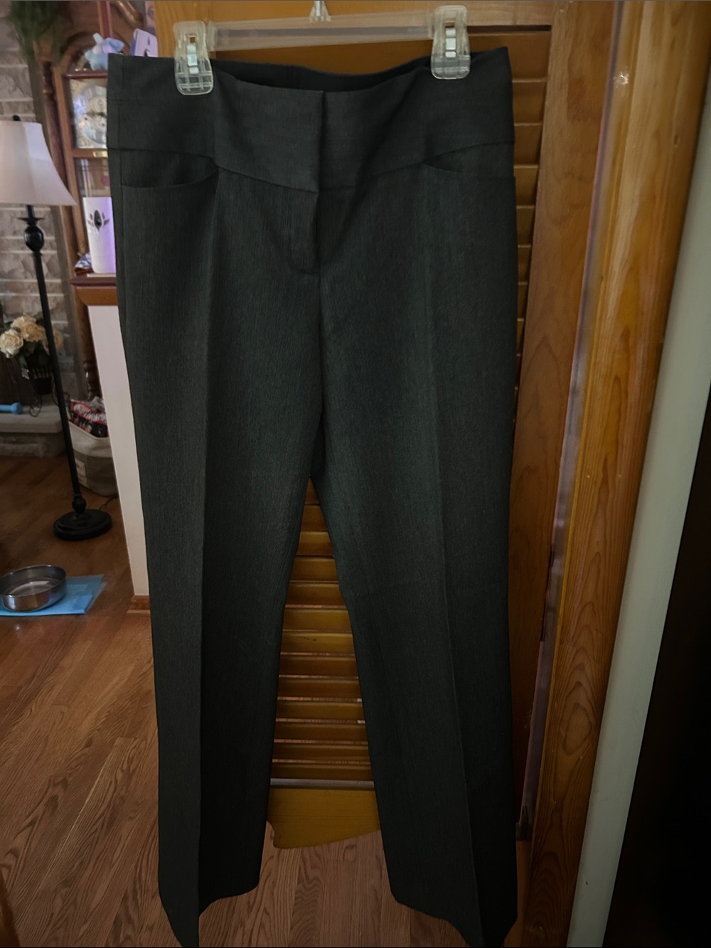 Express Women's Charcoal Straight-Leg Trousers